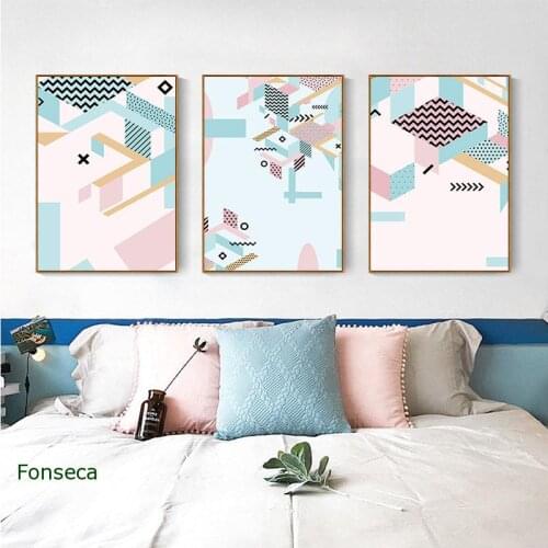 Nordic Style Geometric Polygon Canvas Painting Minimalist Marble Abstract Posters and Prints Wall Art Picture Home Decoration