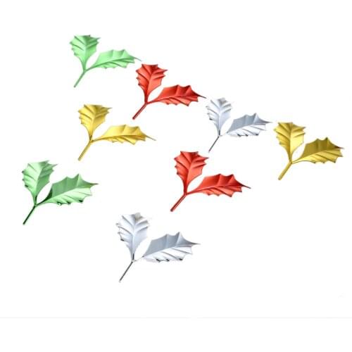 50Pcs Artificial Leaf Blade Simulation Plastic Plating Leaves Festive Party Christmas Tree Decoration Artificial Flower Making
