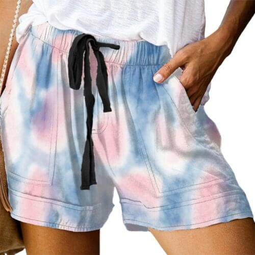 Beautiful Women Shorts skin-friendly Tie Dye Print Casual Shorts Wide Leg Short Pants soft to wear​​​​​​​ for Daily Wear