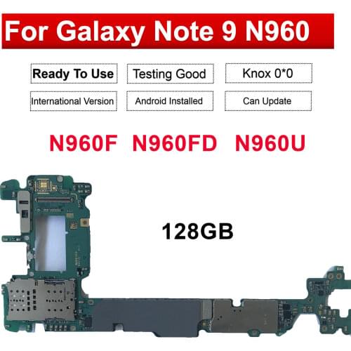 512GB 128GB Motherboard Logic Board For Samsung Galaxy Note 9 N960N N960F/DS N960F N960U Unlocked Clean IMEI knox 0*0 MainBoard