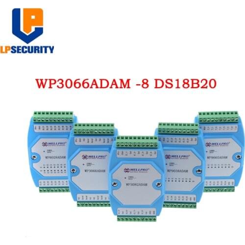 WP3066ADAM ( 8 DS18B20 ) _ DS18B20 temperature acquisition module / RS485 MODBUS RTU communication