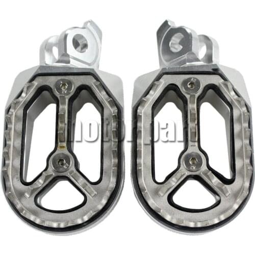Motorcycle Aluminum Footpegs Foot Pegs Rests Footrest For 2010-2015 Suzuki RMZ 250 450 RMZ250 RMZ450 Silver 11 12 13 14
