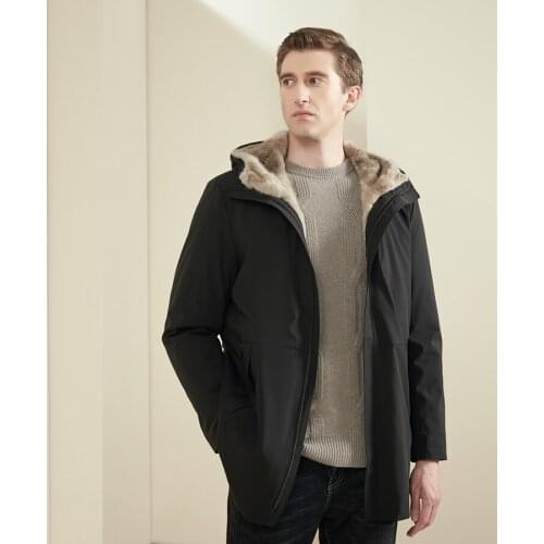 Men Coat Winter Parka Real Mink Fur Jacket Fashion Hooded Warm Outwear New Classic Outwear High Quality Plus-Size