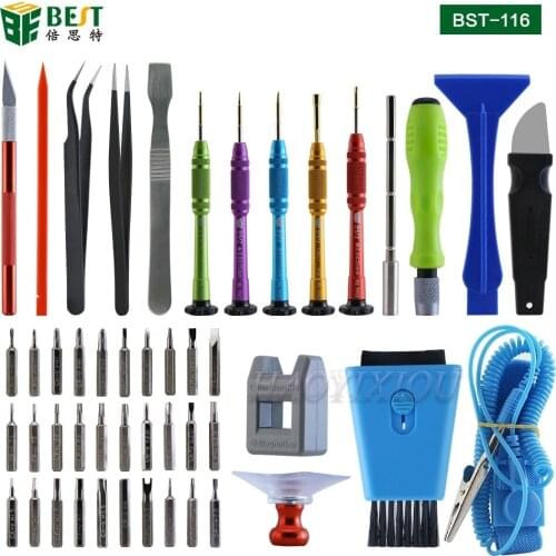 BST-116 43 in 1 manual open cookware tool set screwdriver mobile phone repair tool kit with case