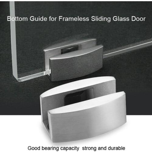 Floor Guide Set 304 Stainless Steel Floor Bottom Guide Replacement for Frameless Sliding Door Bathroom Glass Shower Door Fitting