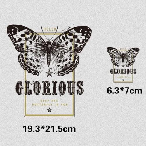 Aniaml Butterfly Patches Hot Heat Transfer Cloth Printing Sticker DIY Iron On Clothing Bag Shoes Customization Logo