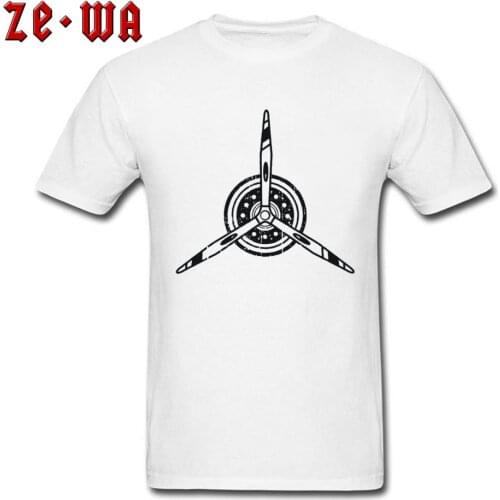 Newest Discount T Shirt Airline Propeller Airplane Pilot Spring Cotton O Neck Mens Top T-shirts Normal Top T-shirts White