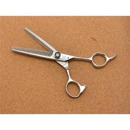 338# 6.0'' Brand Jason TOP GRADE Hairdressing Scissors JP 440C Double Teeth Professional Thinning Scissors Human Hair Shears