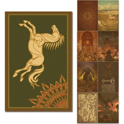 LOTR Poster 30x45cm Rohan Banner Erebor Mordor Dark Gate Paper Wall Posters Morgoth Melkor Home Decor Cafe Bar Decoration Art