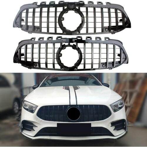 Car Front Bumper Grille Upper Billet Racing Facelift Grill Fit For Mercedes-Benz W177 A-Class 2019 2020 2021 GTR Style