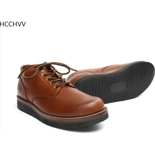 Martin Luxury trend White low to help boots mens work boots thick leather mens short Casual dress shoes Goodyear-Weld