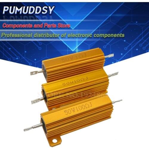RX24 50W Aluminum Power Metal Shell Case Wirewound Resistor 0.01 ~ 100K 0.1 1 1.5 2 6 7 8 10 20 100 150 200 300 1K 10K 100k ohm