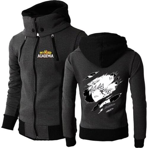 Anime My Hero Academia Bakugou Katsuki Comfortable Print Sportswear Style Hooded Coat Fitness Pocket Wild Sweatshirt Hoodies