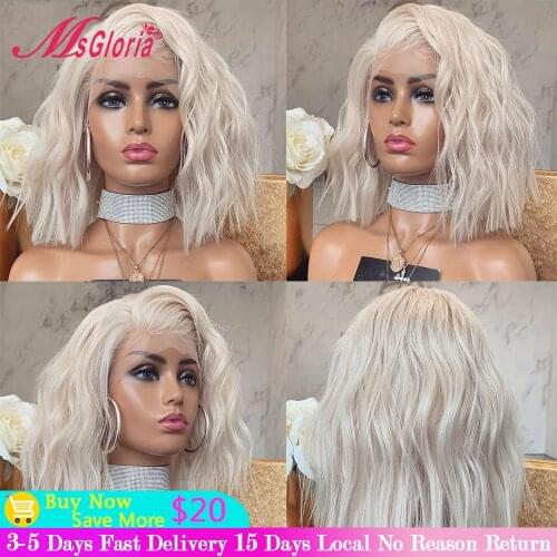 Platinum Blonde Wig Short Wigs Human Hair 13x6 Lace Front Wig Remy Glueless Transparent Lace Wigs Brazilian Hair Wigs For Women