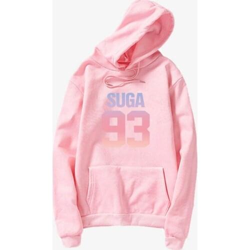 Suga 93 long sleeve hat sportswear Suga 93 on front unisex jumpers Korean group suga number sweatshirt Fashion Fangirl Kpop Ka