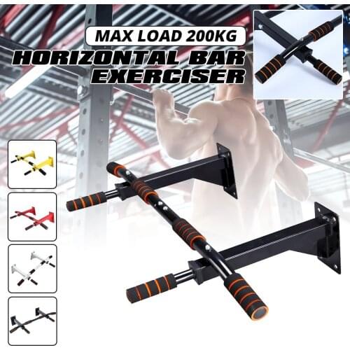 200kg Door Horizontal Bars Steel Home Gym Workout Chin push Up Pull Up Training Bar Sport Fitness Sit-ups Equipments Heavy Duty