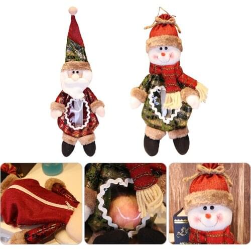 Apple Packing Bag Merry Christmas Gift Bags Snowman Santa Christmas Candy Box New Year Kids Favors Bag
