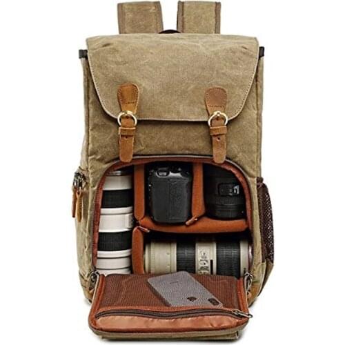 Waterproof Canvas Backpack Outdoor Photography Camera Wear-resistant Bag Outdoor Sport Climbing Backpack For Men And Women