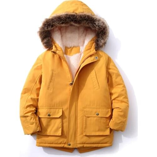 YourSeason 2 To 14 Years Boys Winter Thicken Plus Velvet Jacket Outerwear Toddler Girl Winter Clothes Kids Baby Coat Parkas