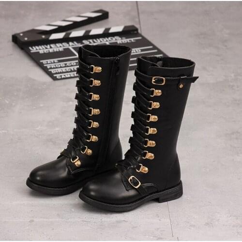 Winter Kids Boots Girls Cute Sweet Flat Knee Boots Solid Color Children Girl Student Anti-slip Snow Boots children shoes