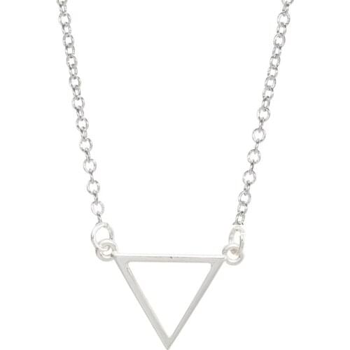 10Pcs/lot 2016 Wholesale Unique Accessories Simple Triangle Pendant Necklace Geometric Shape Necklaces for Women Fashion Jewelry