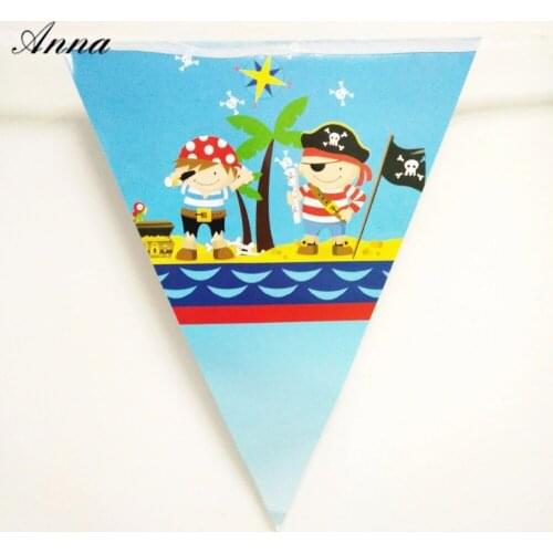 2.8m Pirate Party Decoration Flag Per Bunting Celebration Birthday Party Cartoon Event Party Flag Baby Happy Birthday Favor Set