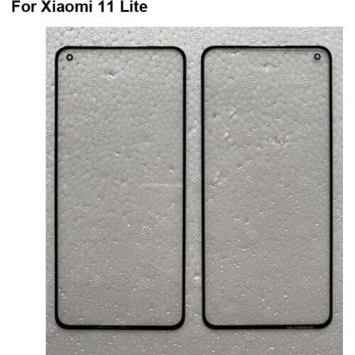 2PCS For Xiaomi mi 11 Lite Front LCD Glass Lens touchscreen Xiao mi 11Lite Touch screen Panel Outer Screen Glass without flex