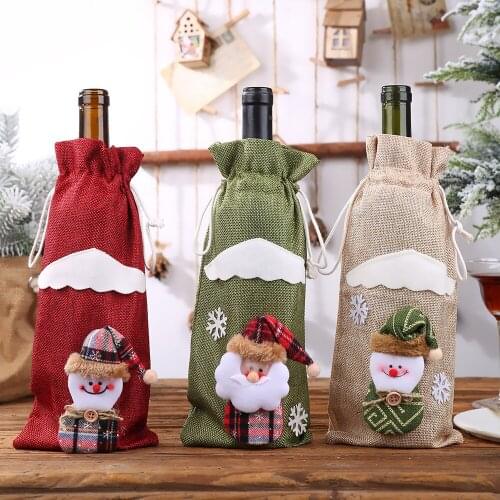 2020 Christmas Wine Bottle Cover Merry Christmas Decorations For Home Christmas Ornament New Year Gifts