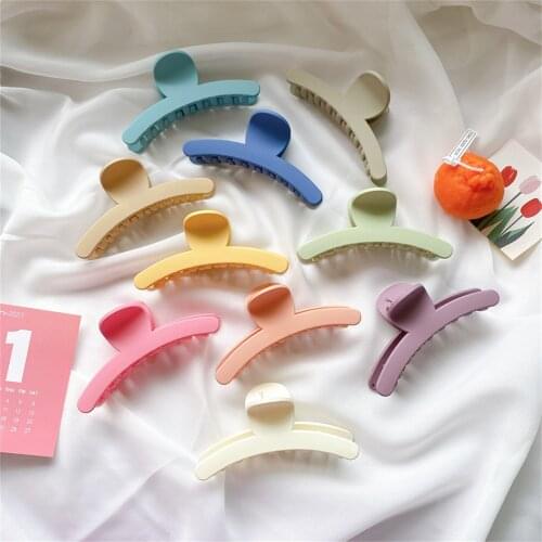 Macaron Frosted Hair Claw Women Korean Barrette Crab Hair Clips Headwear For Women Girls Hair Accessories