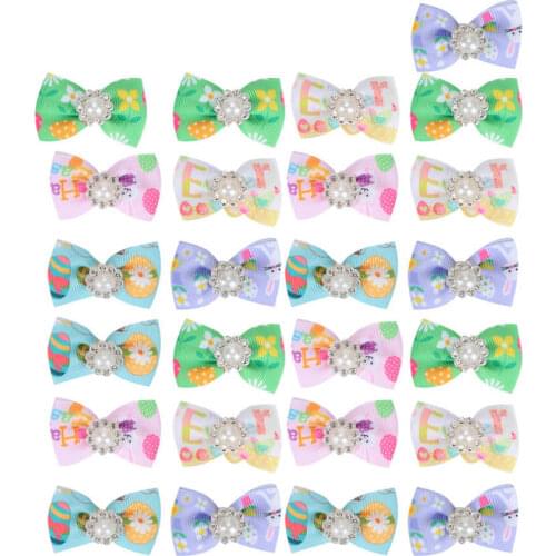 25pcs Dog Puppy Hair Bows Pet Cat Knotted Small Hair Bows Bowknot Grooming Accessories Hair Rubber Bands Pet Supplier Bows