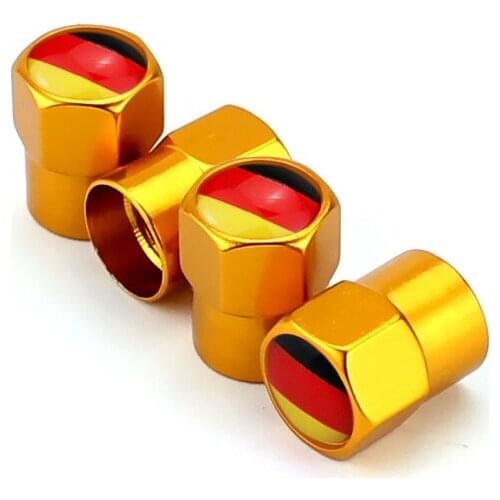4pcs Car Auto Wheel tire valve Caps Airtight Cover for Germany flag logo Toyota Volkswagen polo Passat golf Tiguan Mercedes Benz
