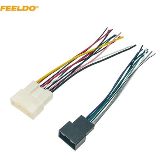 FEELDO Car Radio Audio 2In1 Wiring Harness Adapter for Toyota Camry 2018+ Aftermarket Installing Stereo Wire Plug Cable