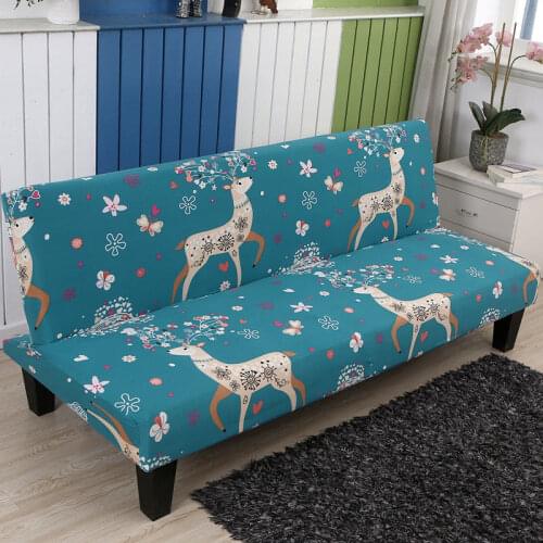 New Fold Armless Sofa Bed Cover Folding Seat Slipcover Modern Stretch Covers Cheap Couch Protector Elastic Futon Cover F8516