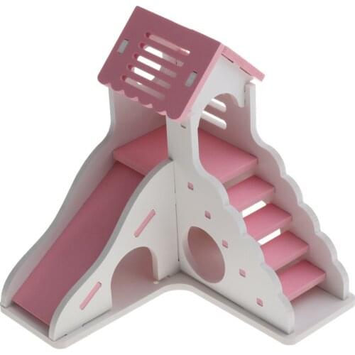 Wooden Plastic Hamster House Rat Mouse Exercise Playground Funny Nest Toy