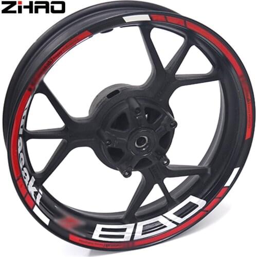 For Kawasaki Z800 Z 800 Motorcycle Reflective Wheel Rim Stripe Decal Sticker Front Rear Decal Full Set