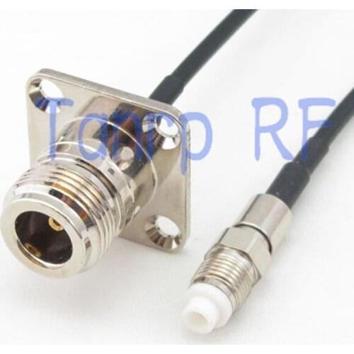 50CM Pigtail coaxial jumper cable RG174 extension cord 20in N female with 4 hole panel to FME female jack RF connector adapter