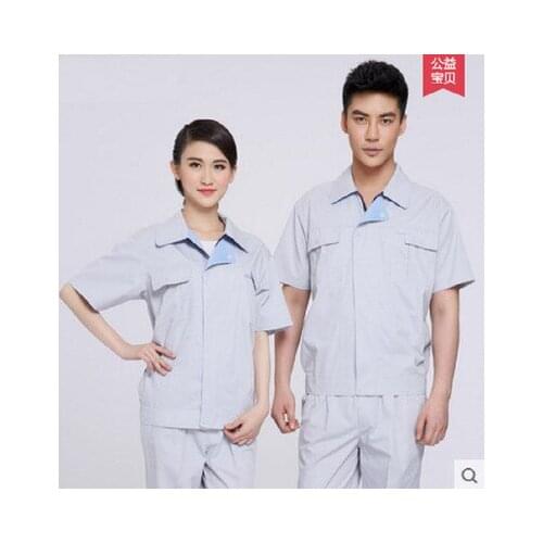 Half sleeve smock labor protection suit ChangFu summer breathable absorbent can be embroidered words printed words