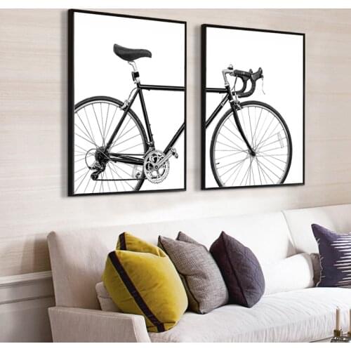 Beautiful Minimalist Bike Prints Wall Art Bicycle Canvas Painting Black And White Nordic Scandinavian Poster Home Decor