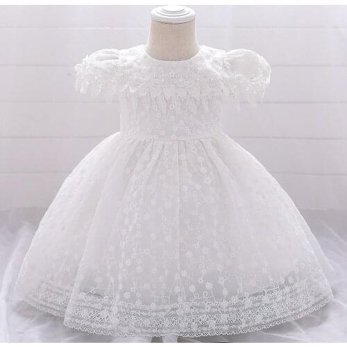 Ivory Lace First Communion Dress Tulle Layers Flower Girl Dresses Short Sleeves Little Bride Dresses Ball Gown