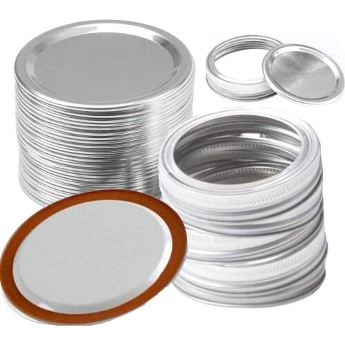 12Pc 70/86mm Mason Jar Lids with Discs Kitchen Anti Rust Storage Cannings Covers Stainless Steel Split-Type Polished Mug Cup Cap