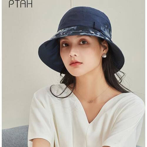 [PTAH] Summer Women Sun Hat 100% Mulberry Silk Hat UPF 50+ Anti-UV Breathable Lightweigh Comfortable Caps Female Not Polyester
