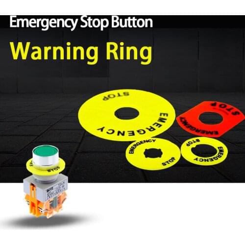 Mounting hole 22mm emergency stop button warning ring 16MM quick stop button switch warning ring sign