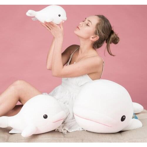 Foam particles carton white whale soft toy throw pillow birthday gift b0587