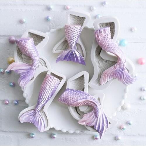 New Mermaid Tail Silicone Mold DIY Fondant Cupcake Cake Decorating Baking Tools Handmade Soap Mold Baking Accessories