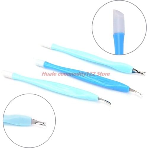 New 1Pcs 2 Ways The Cuticle Pusher Knife Exfoliating Clean Nails Dead Skin Fork Spoon To Push Nail Foot Tools