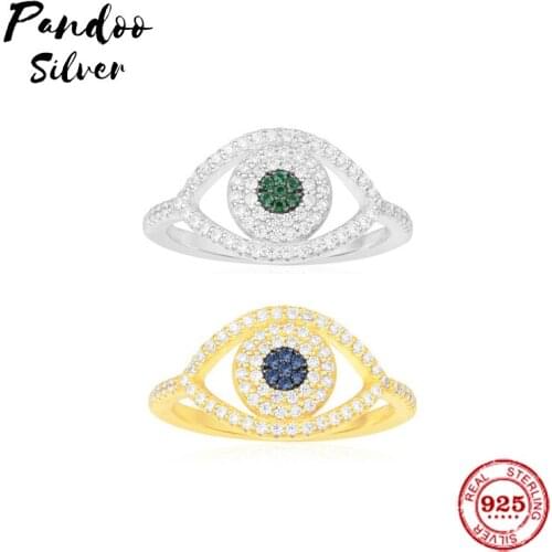 Fashion Charm Sterling Silver Copy 1:1 Replica,Yellow Silver Lucky Eye Ring Women 2021 Jewelry Gift With Logo