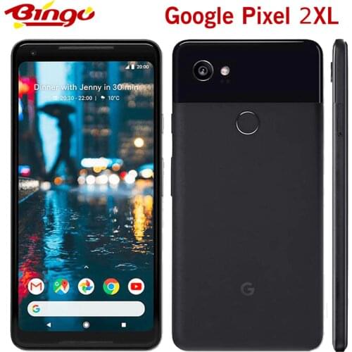 Original Unlocked Google Pixel 2XL 4G LTE 6.0inch Android cellphone Octa Core Andriod OS phone 4GB RAM 64GB ROM Single SIM Phone