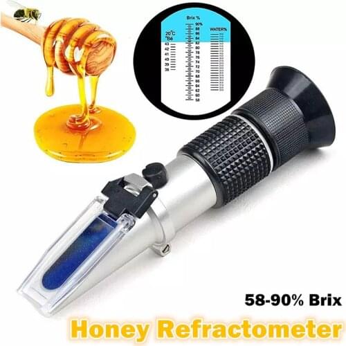 Refractometer Honey Tester 58-90% Brix 38-43°Baume 12-27% Water For Beekeeper Bee Honey Refractometer Sugar Meter Refactometer