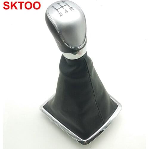 Fast shipping For Ford Focus 2 C-Max Kuga Fiesta New 5 Speed Manual Gear Shift Knob With Leather all model diameter hole 12mm