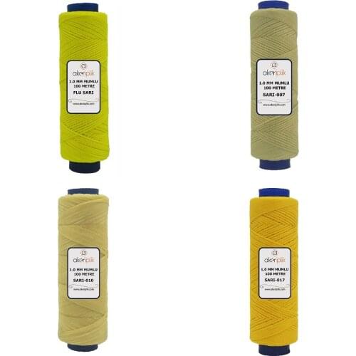 Aker Waxy Yellow 1.0mm Saddler Yarn (Oil İp) 100 m Brown 100 M Hand Sewing Lanyard Leather Dikişi Cord